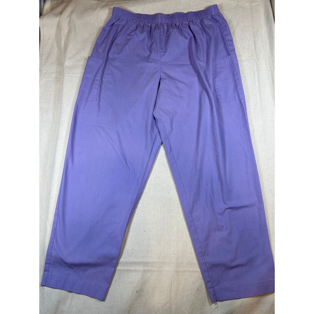 Jasco Uniform Co Purple Nursing Scrub Pants‎ XXL Elastic Waist Cargo Lilac FAIR
